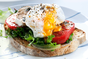early morning crossfit breakfast with eggs and toast
