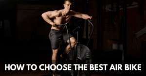 crossfit man using air bike
