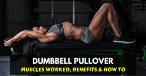 a girl doing dumbbell pullover exercise