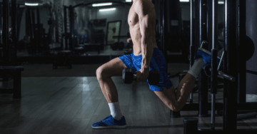 a man doing bulgarian split squat exercise