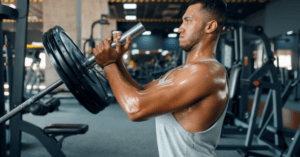 a man doing landmine exercises