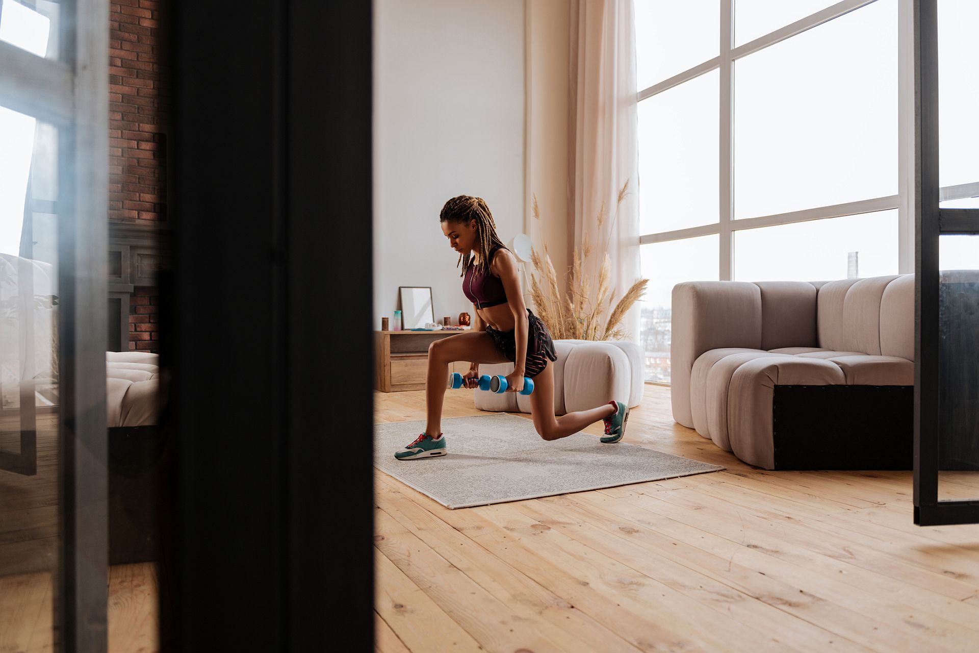 Leg press alternative - Weighed Lunges at home